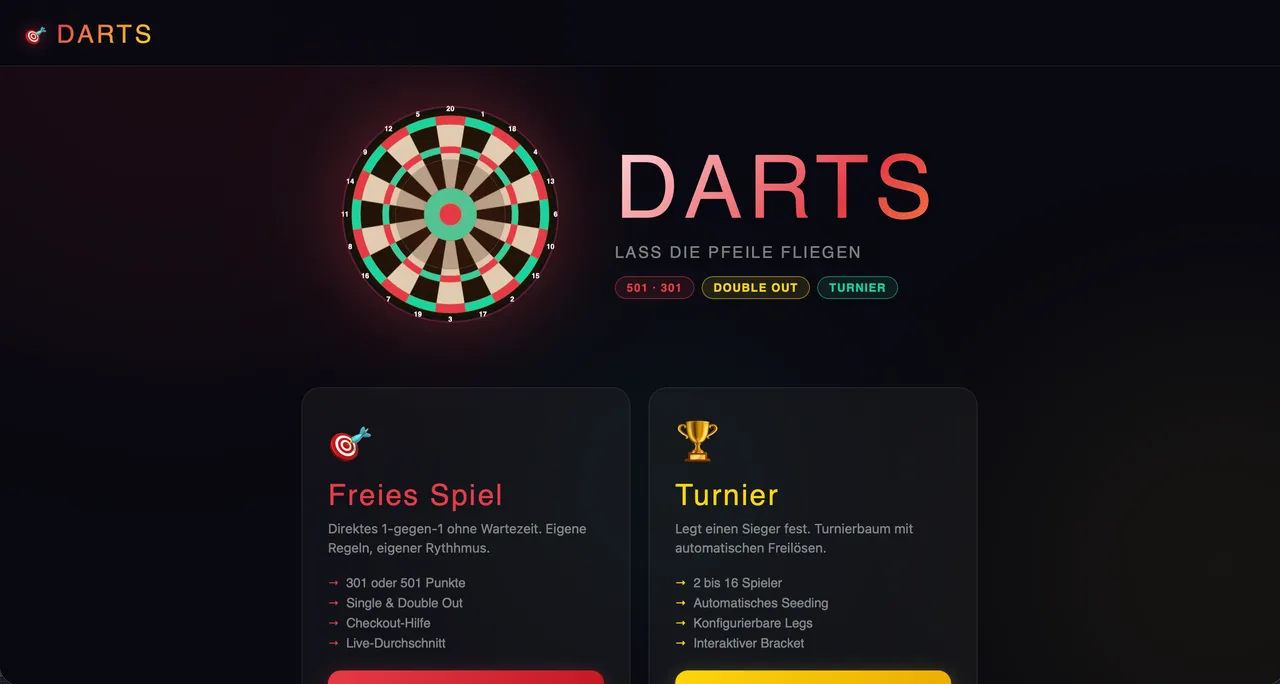 Darts – Webapp für Dartturniere